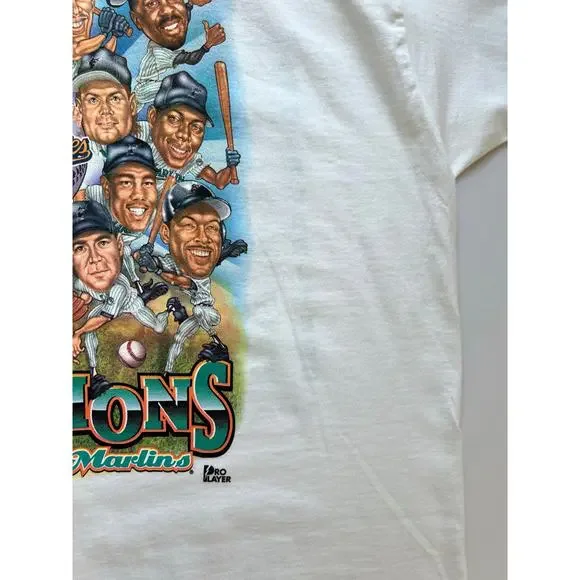 Vintage Florida Marlins Caricature World Series Champs 1997 MLB Baseball T Shirt - Picture 11 of 12